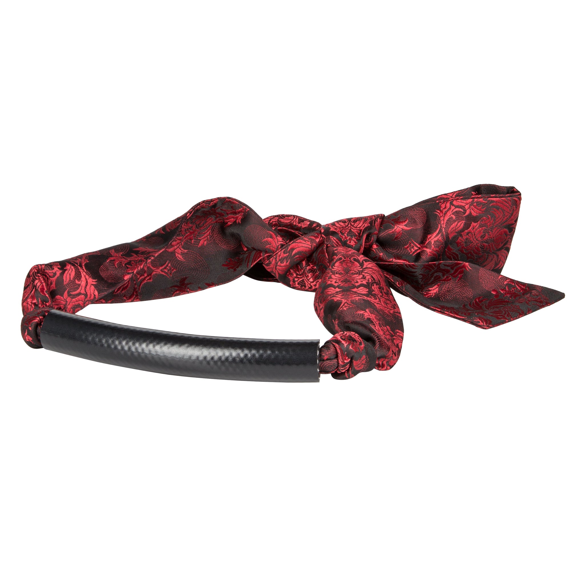 Scandal Bar Gag with Black PVC Plastic Bar and Red Black Brocade Double-Padded Strap > Bondage Gear > Gags and Bits - Tophatter Daily Deals