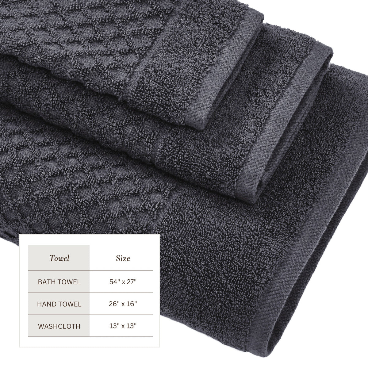 Cotton Diamond Waffle Weave Bath Towel Set - Grayson Collection Bath - Tophatter Daily Deals
