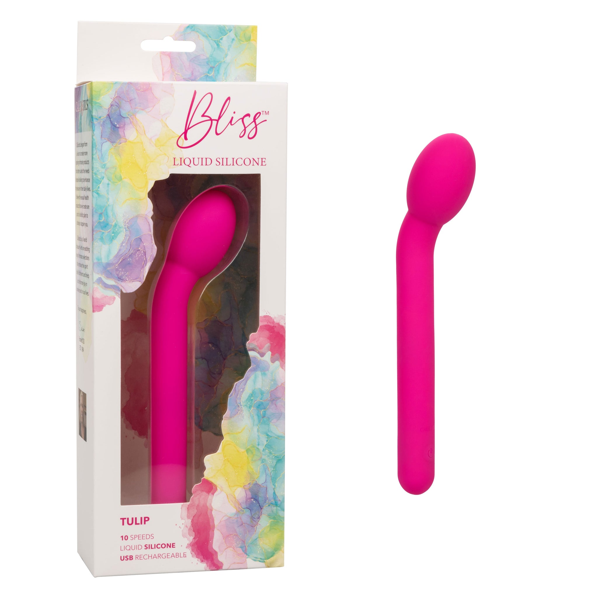 Bliss Liquid Silicone Tulip Vibrator in Pink with 10 Speeds and Rechargeable > Sex Toys For Ladies > Rose Stimulators - Tophatter Daily Deals