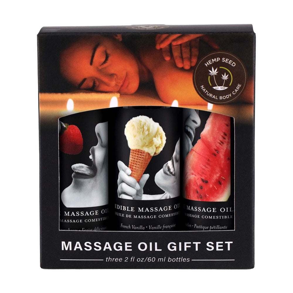 Edible Massage Oil Gift Set with Strawberry Vanilla Flavors > Essentials > Massage Gift Set - Tophatter Daily Deals