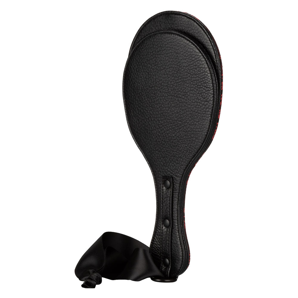 Scandal Round Double Paddle Red and Black Plush Dual Layer Paddle > Bondage Gear > Paddles - Tophatter Daily Deals