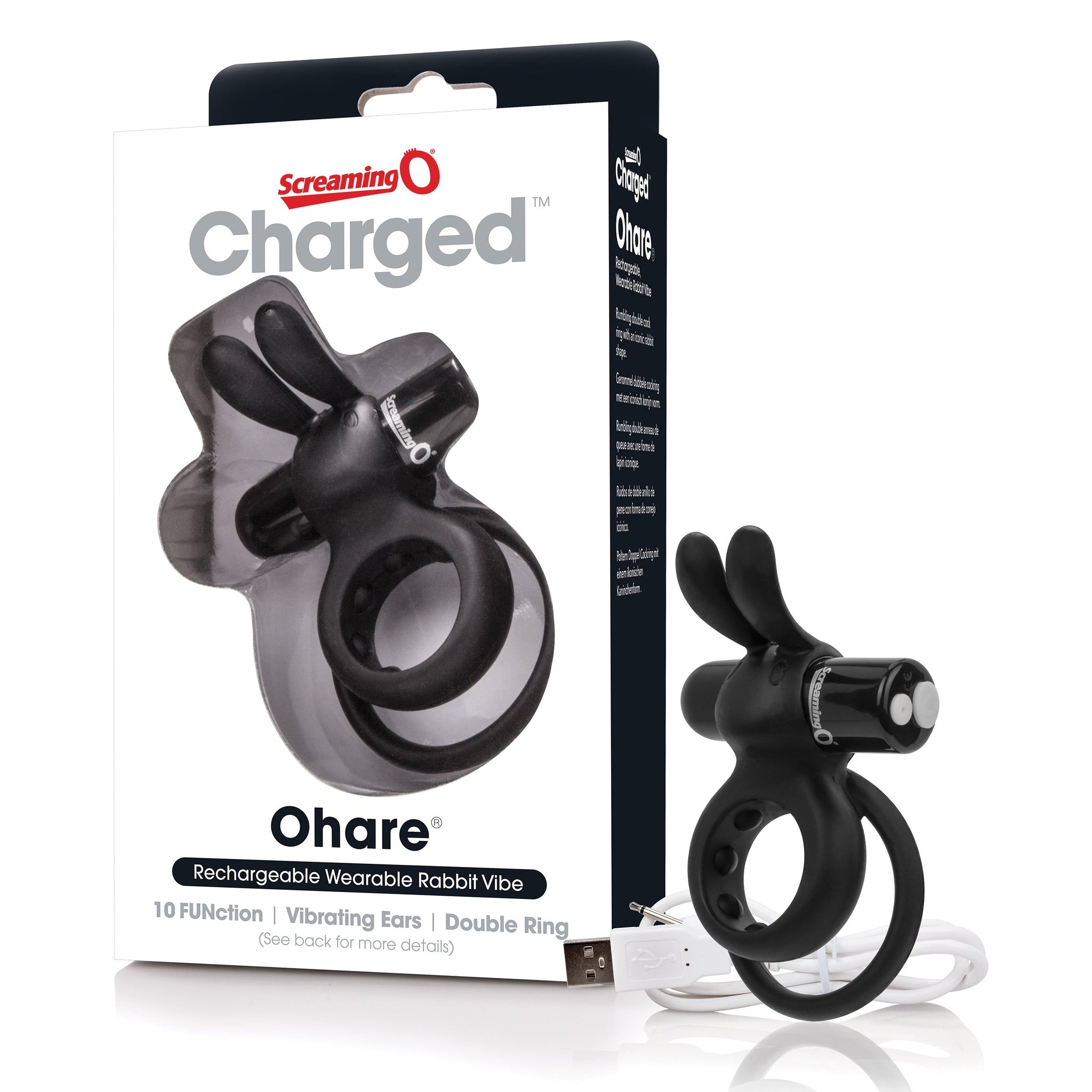 Charged Ohare – Rechargeable Double Cock Ring Rabbit Vibrator > Sex Toys > Couples Toys - Tophatter Daily Deals