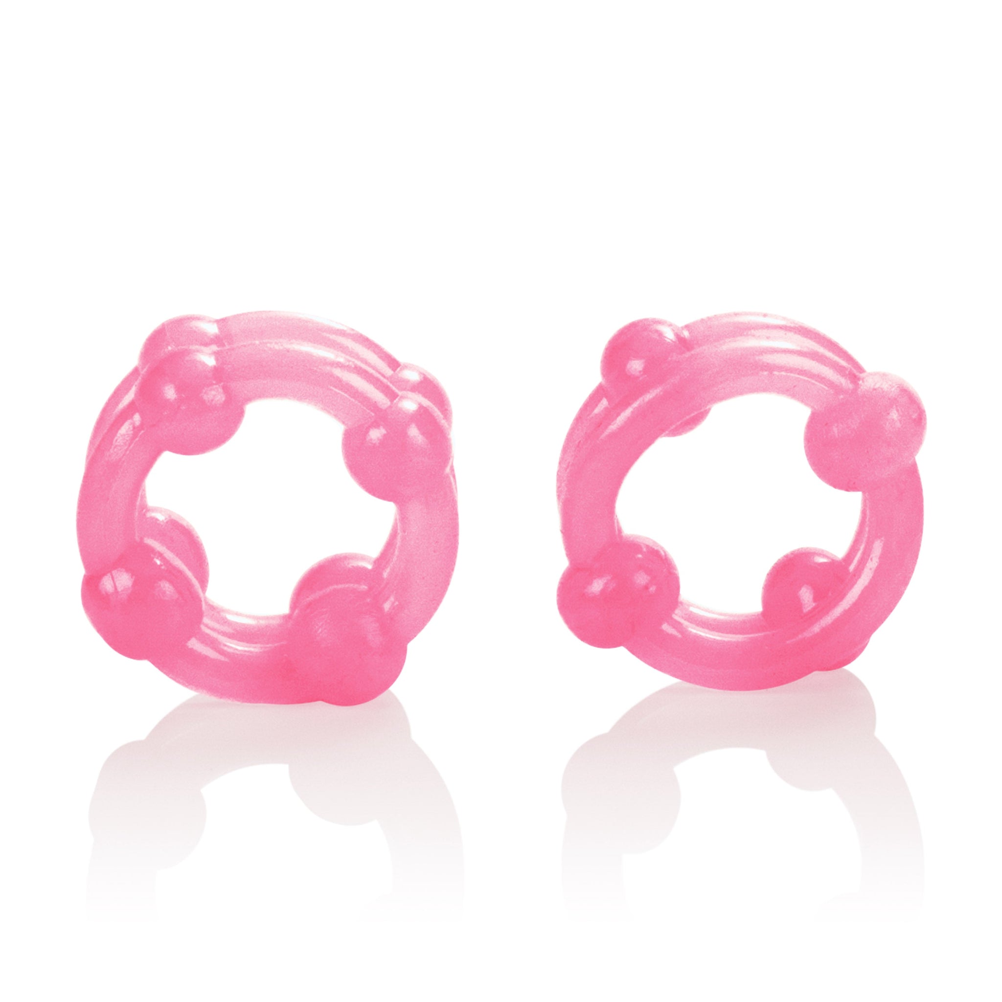 Island Rings Double Stacker Pink Glow in the Dark Stretchy TPE Cock Rings 0.75 Inch 2cm > Cock Ring > Sets - Tophatter Daily Deals