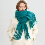 Soft Women’s Scarf - Oversized Fringed Cashmere For Winter - Tophatter Daily Deals
