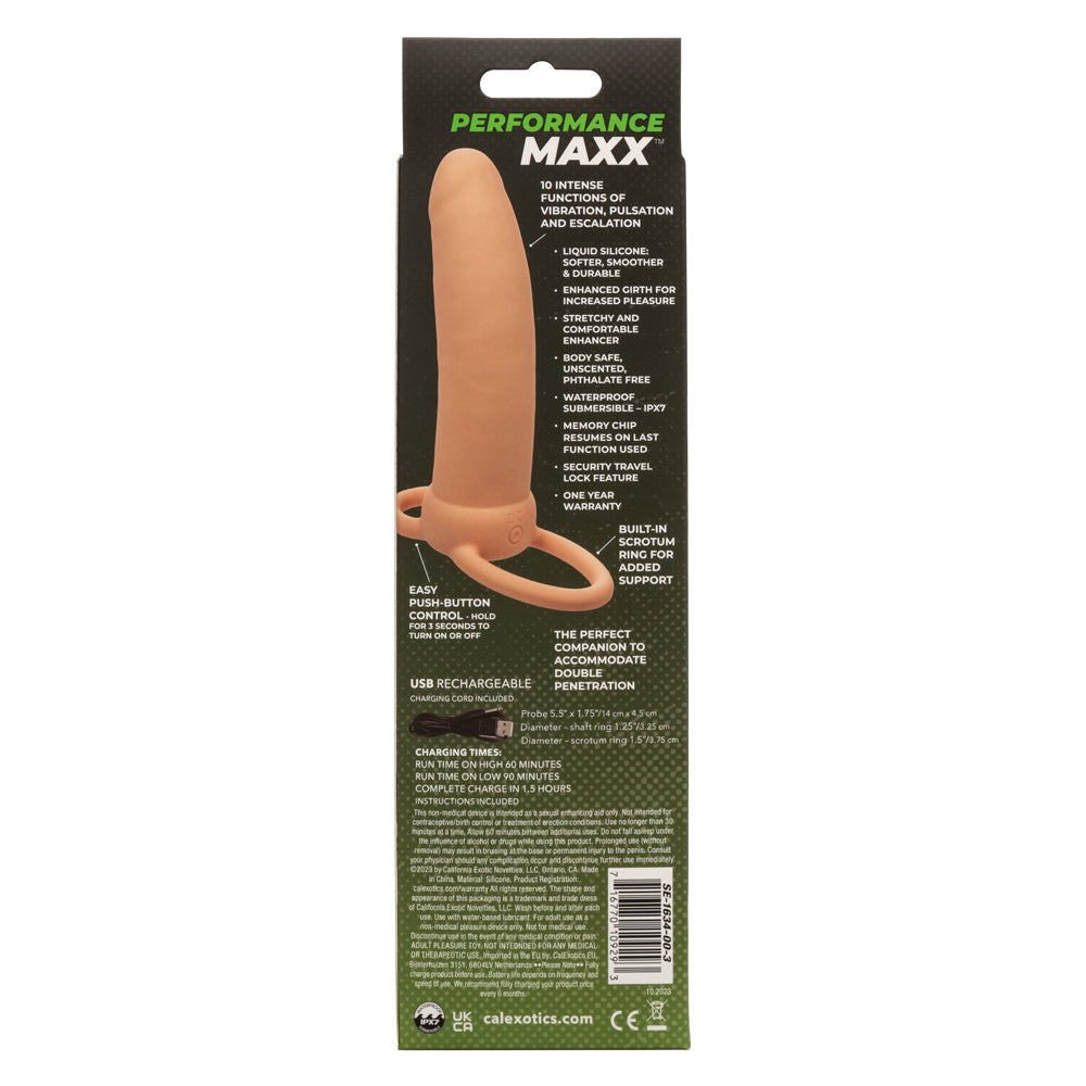 Performance Maxx Thick Dual Penetrator 5 Inch Ivory Liquid Silicone Waterproof Dual Vibrator with Scrotum Ring Rechargeable > Vibrators > Realistic Vibrators - Tophatter Daily Deals