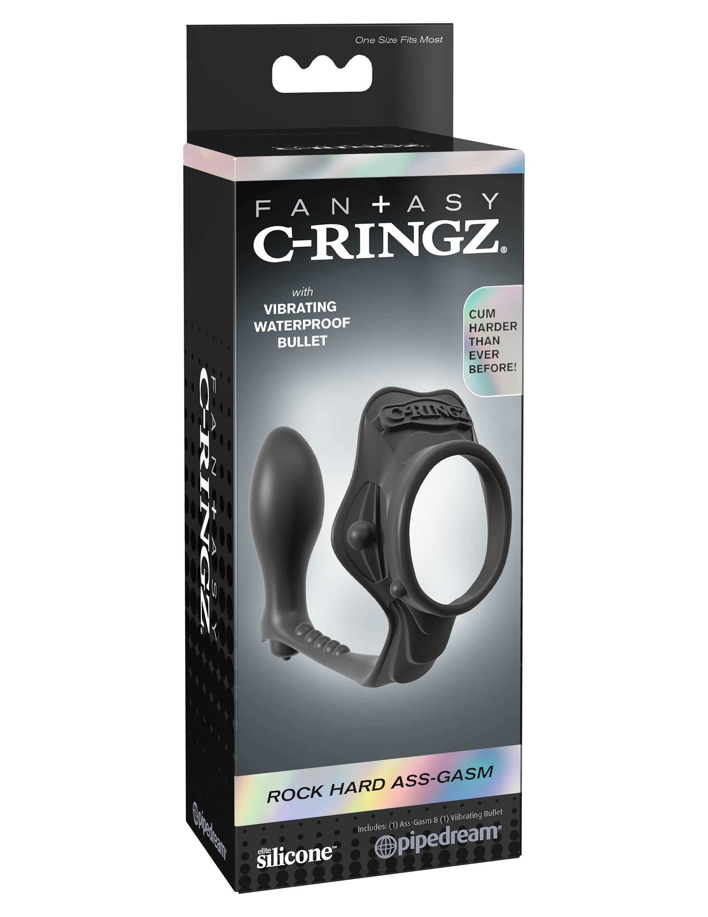 Fantasy Silicone Rock Hard Ass Gasm Performance C-Ring Black > Anal Range > Prostate Plugs - Tophatter Daily Deals