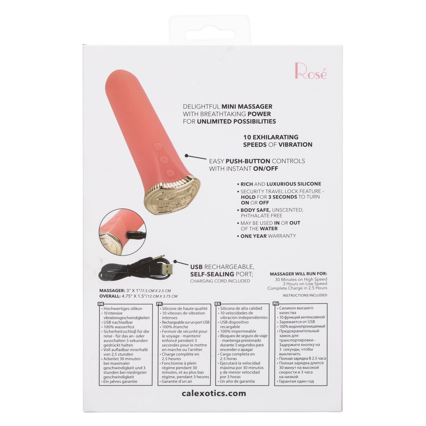 Uncorked Rosé Mini Silicone Vibrator 3 Inch Pink Massager with 10 Speeds > Vibrators > Standard Vibrators - Tophatter Daily Deals