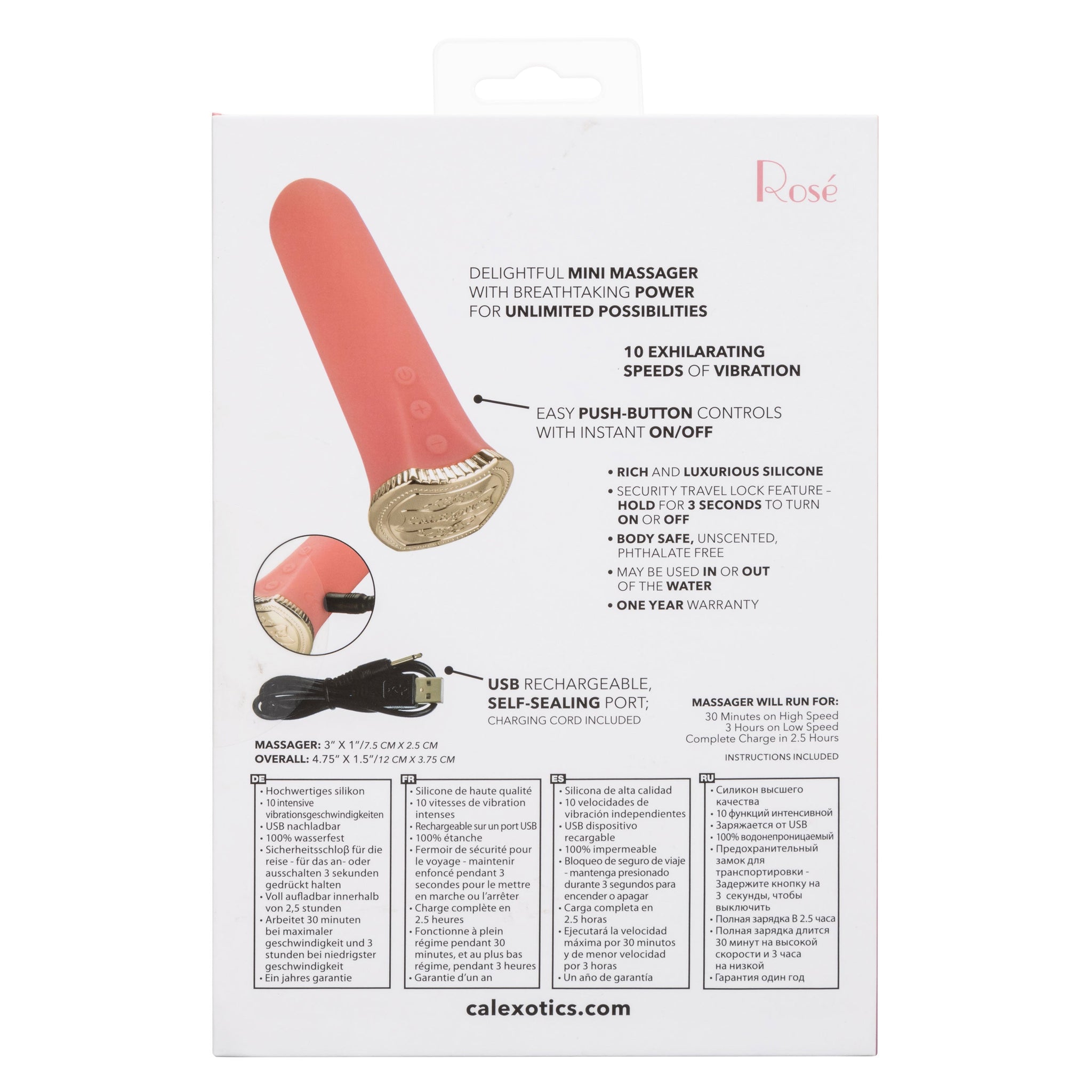 Uncorked Rosé Mini Silicone Vibrator 3 Inch Pink Massager with 10 Speeds > Vibrators > Standard Vibrators - Tophatter Daily Deals