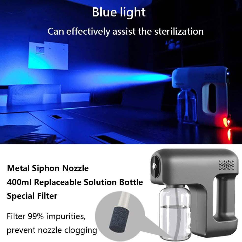Nano Mist Pump Sprayer Machine Automatic with Blue Light Face Masks & PPE - Tophatter Daily Deals