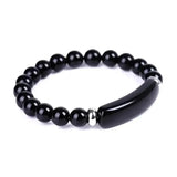 Natural Gemstone Crystal Rough Bracelet Black Agate Bracelet Bracelets - Tophatter Daily Deals