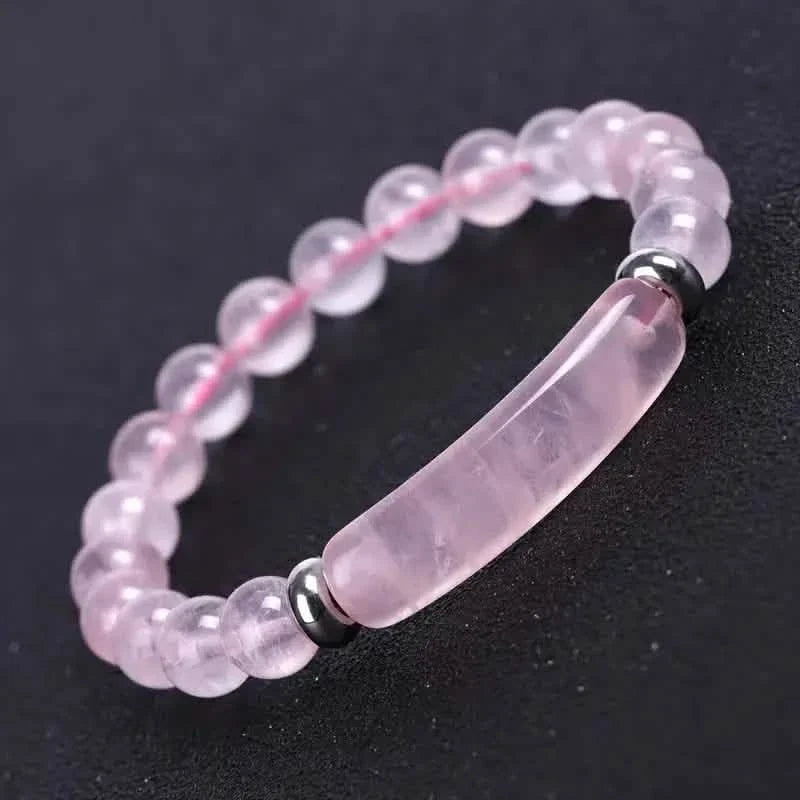 Natural Gemstone Crystal Rough Bracelet Pink Crystal Bracelet Bracelets - Tophatter Daily Deals
