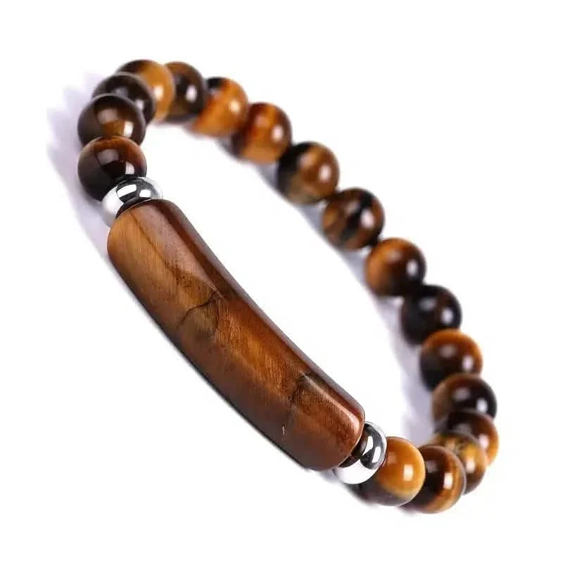 Natural Gemstone Crystal Rough Bracelet Tiger Eye Bracelet Bracelets - Tophatter Daily Deals