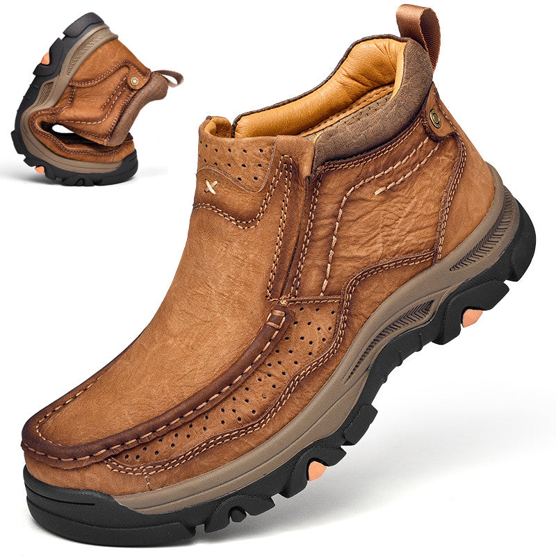 Natural Leather Motorcycle Boots Boots - Tophatter Daily Deals