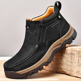 Natural Leather Motorcycle Boots Black Boots - Tophatter Daily Deals