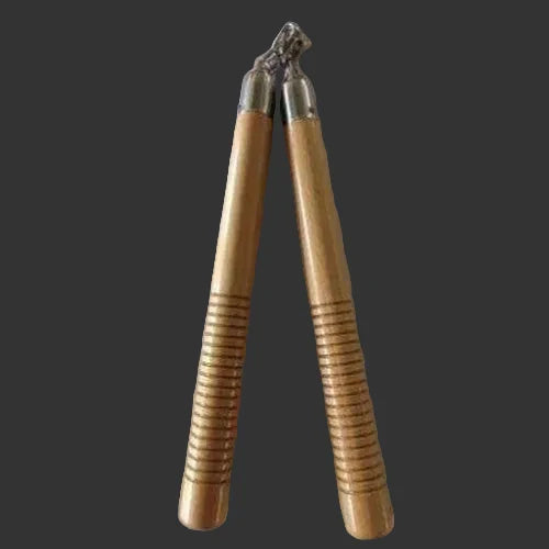 Nunchaku (Nunchuk) - Natural Wood, Ribbed Grips Nunchaku - Tophatter Daily Deals