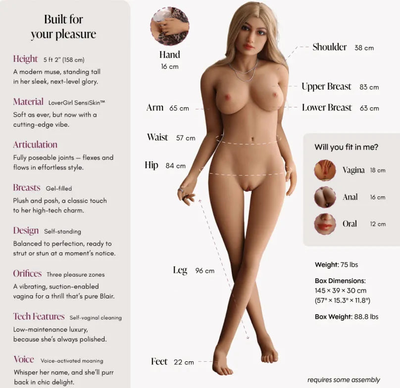 Doll Blair Vanilla 5ft 2in Standard – Life-Size Doll > Sex Toys > Sex Dolls > Premium - Tophatter Daily Deals
