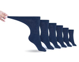 Men's Cotton Diabetic Crew Socks (6 Pair) Navy Men's Socks - Tophatter Daily Deals