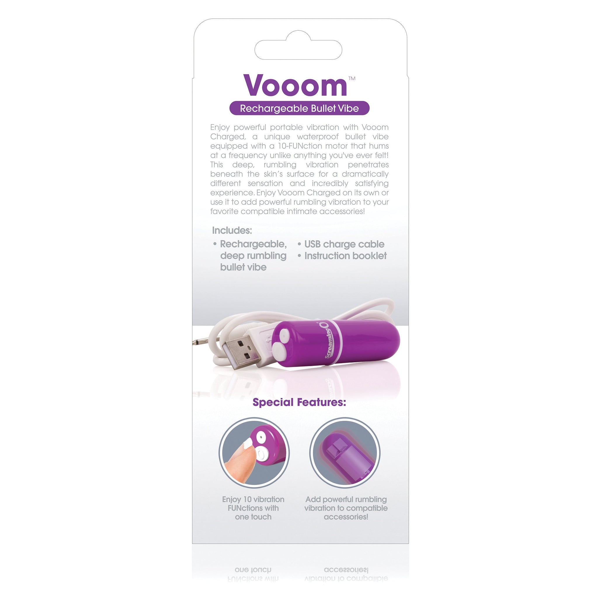 Vooom Bullet – Waterproof 10-Function Portable Bullet Vibrator > Vibrators > Mini Vibrators - Tophatter Daily Deals