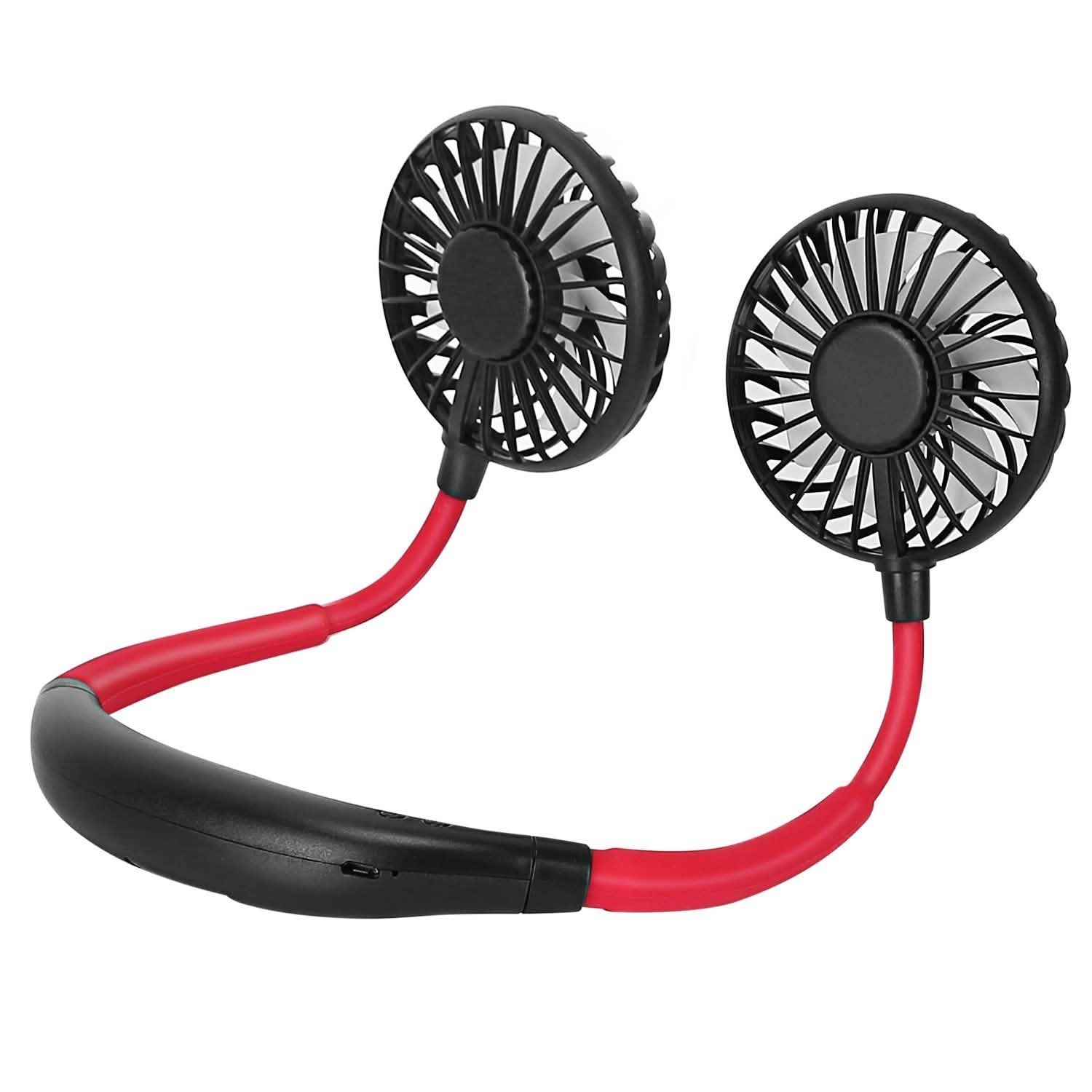 Neck Hanging Fan Hand Free Portable Black Outdoor Recreation - Tophatter Daily Deals