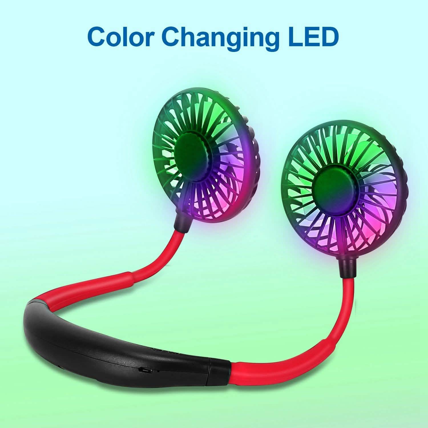 Neck Hanging Fan Hand Free Portable Outdoor Recreation - Tophatter Daily Deals