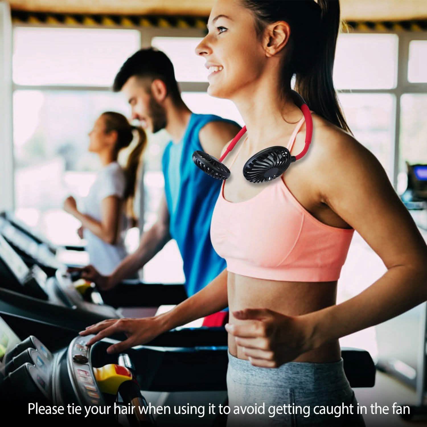 Neck Hanging Fan Hand Free Portable Outdoor Recreation - Tophatter Daily Deals