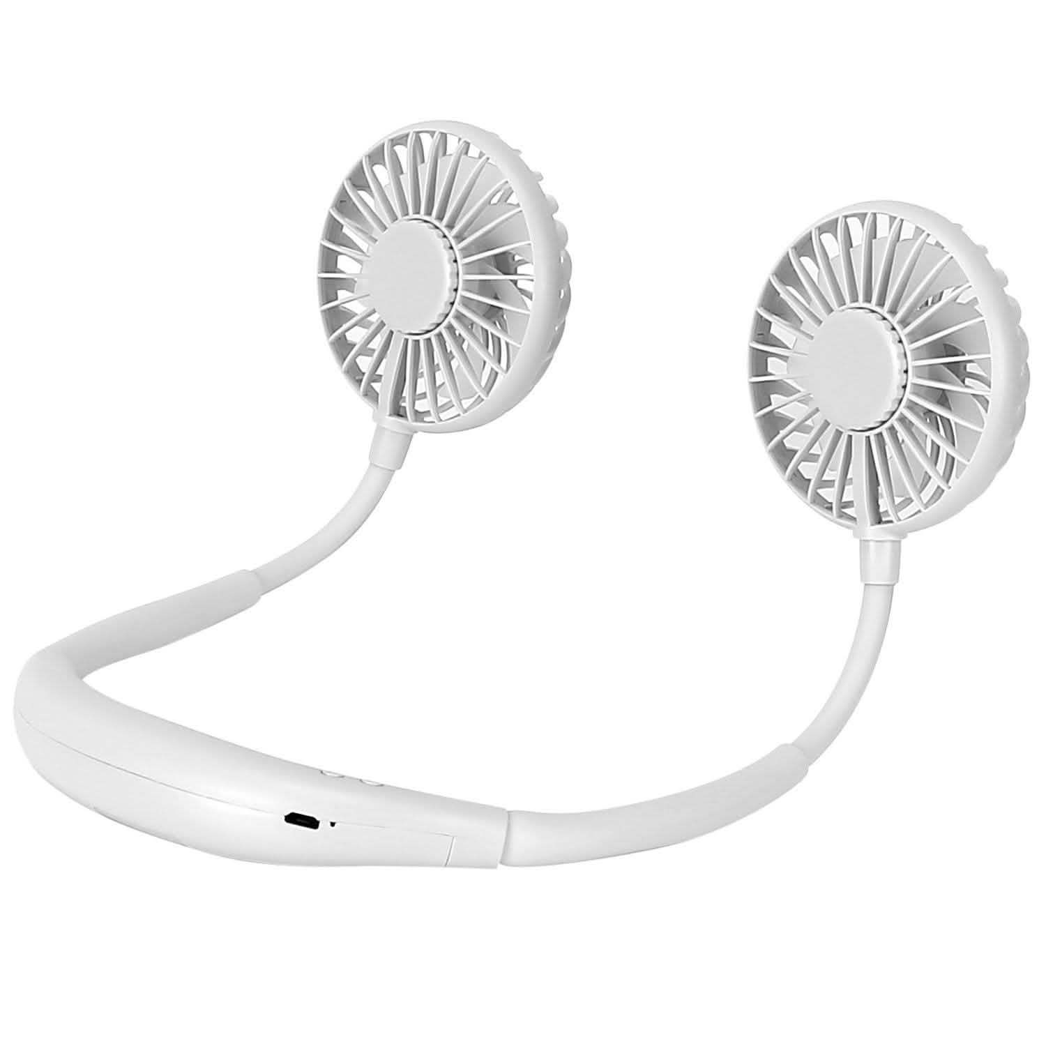 Neck Hanging Fan Hand Free Portable White Outdoor Recreation - Tophatter Daily Deals