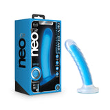 Neo Elite Tao Glow in the Dark 7 Inch Dildo - Neon Blue - Tophatter Daily Deals