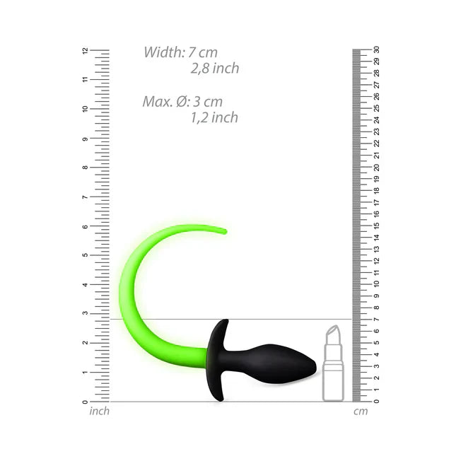 Neon Green Glow In The Dark Puppy Tail Plug - Tophatter Daily Deals