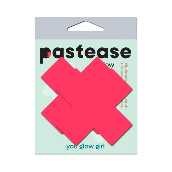 Neon Pink Glow In The Dark Cross Pasties - Tophatter Daily Deals