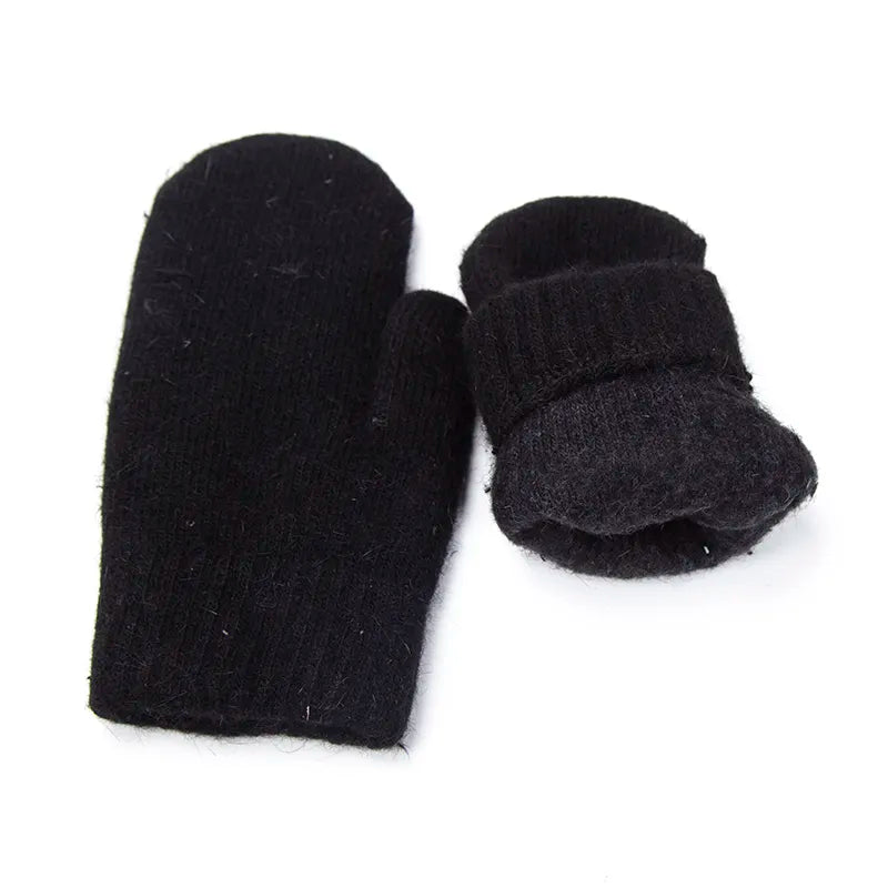 Warm Women Mittens - Ribbed Cuff Plush Faux Fur, Winter - Tophatter Daily Deals