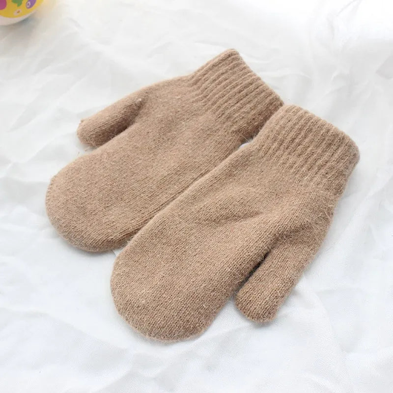 Warm Women Mittens - Ribbed Cuff Plush Faux Fur, Winter Khaki - Tophatter Daily Deals