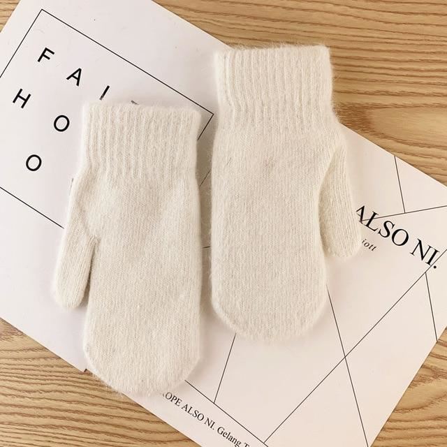 Warm Women Mittens - Ribbed Cuff Plush Faux Fur, Winter Wit - Tophatter Daily Deals