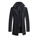 New Fashion Jacket Trench Coat for Men Black Men's Outerwear - Tophatter Daily Deals