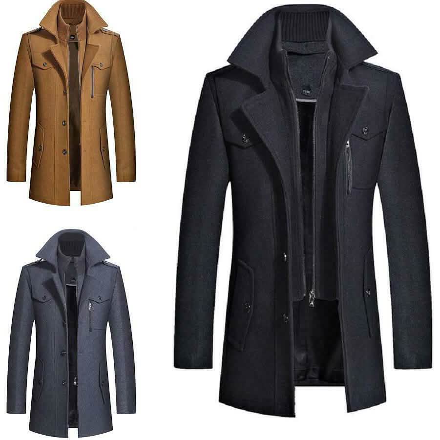 New Fashion Jacket Trench Coat for Men Men's Outerwear - Tophatter Daily Deals