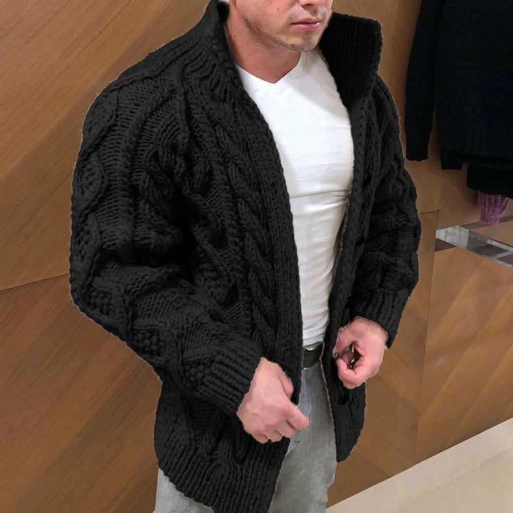 New Fashion Men's Sweater Cardigan Black Men's Outerwear - Tophatter Daily Deals