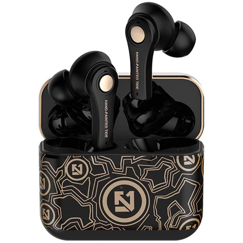 New Graffiti Wireless Earbuds Bluetooth 5.0 Earphones Black In-Ear Headphones - Tophatter Daily Deals
