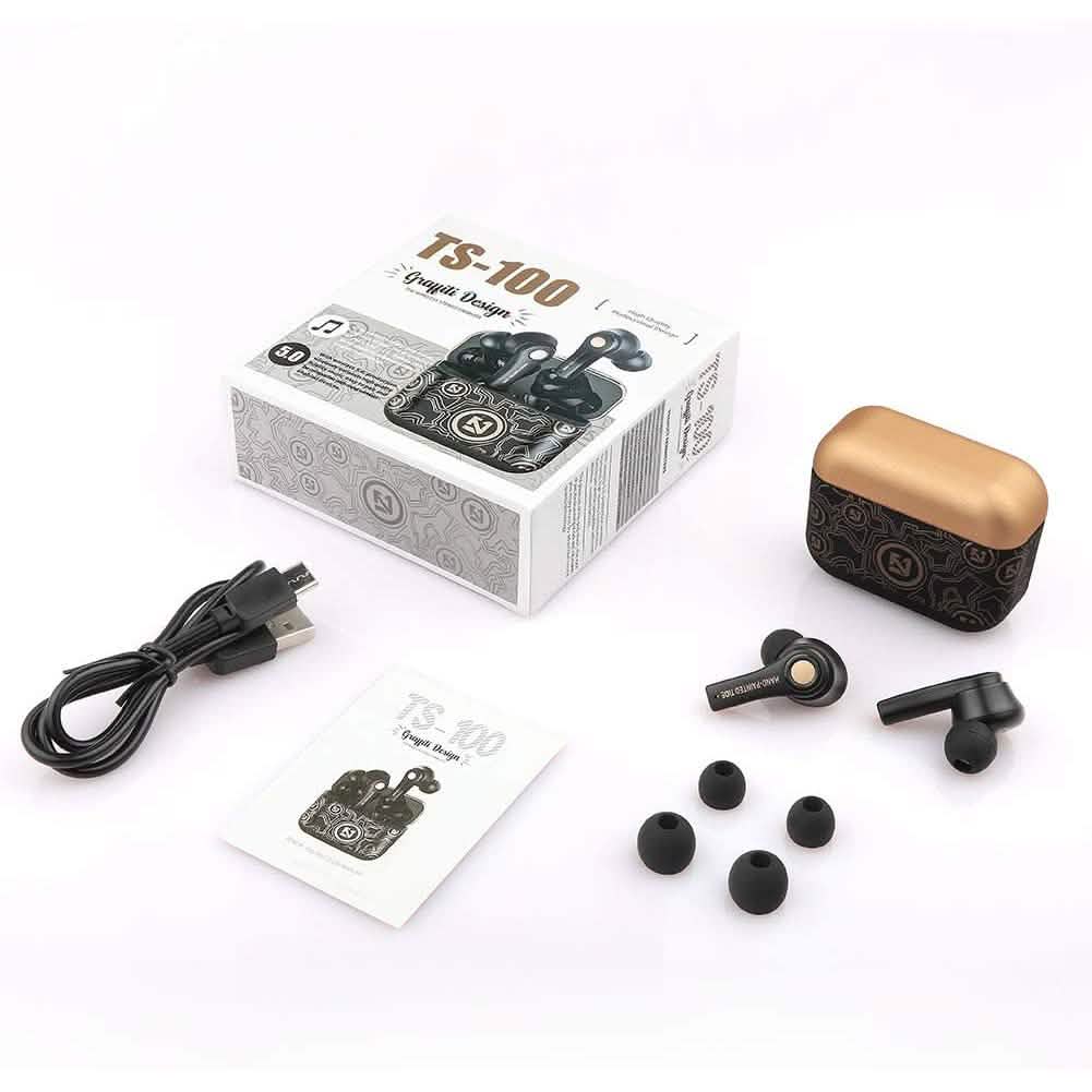 New Graffiti Wireless Earbuds Bluetooth 5.0 Earphones In-Ear Headphones - Tophatter Daily Deals