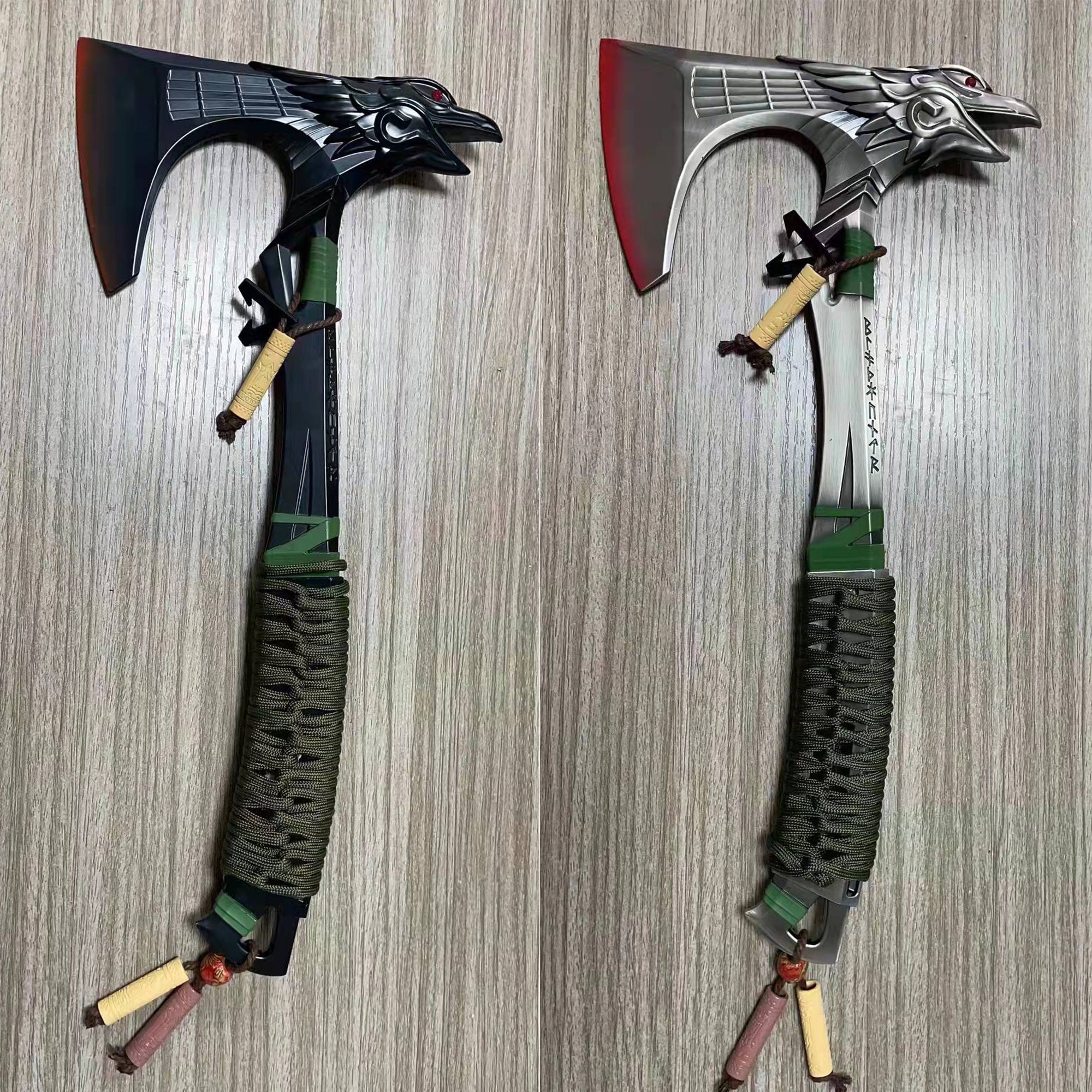 Full-Size New Raven Bite Axe Bloodhound Heirloom 100% Metal With Real Rope Wrapped Handle - Tophatter Daily Deals