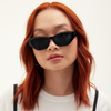TopFoxx Bright as my Future - Women's Black Cateye Sunglasses Sunglasses - Tophatter Daily Deals