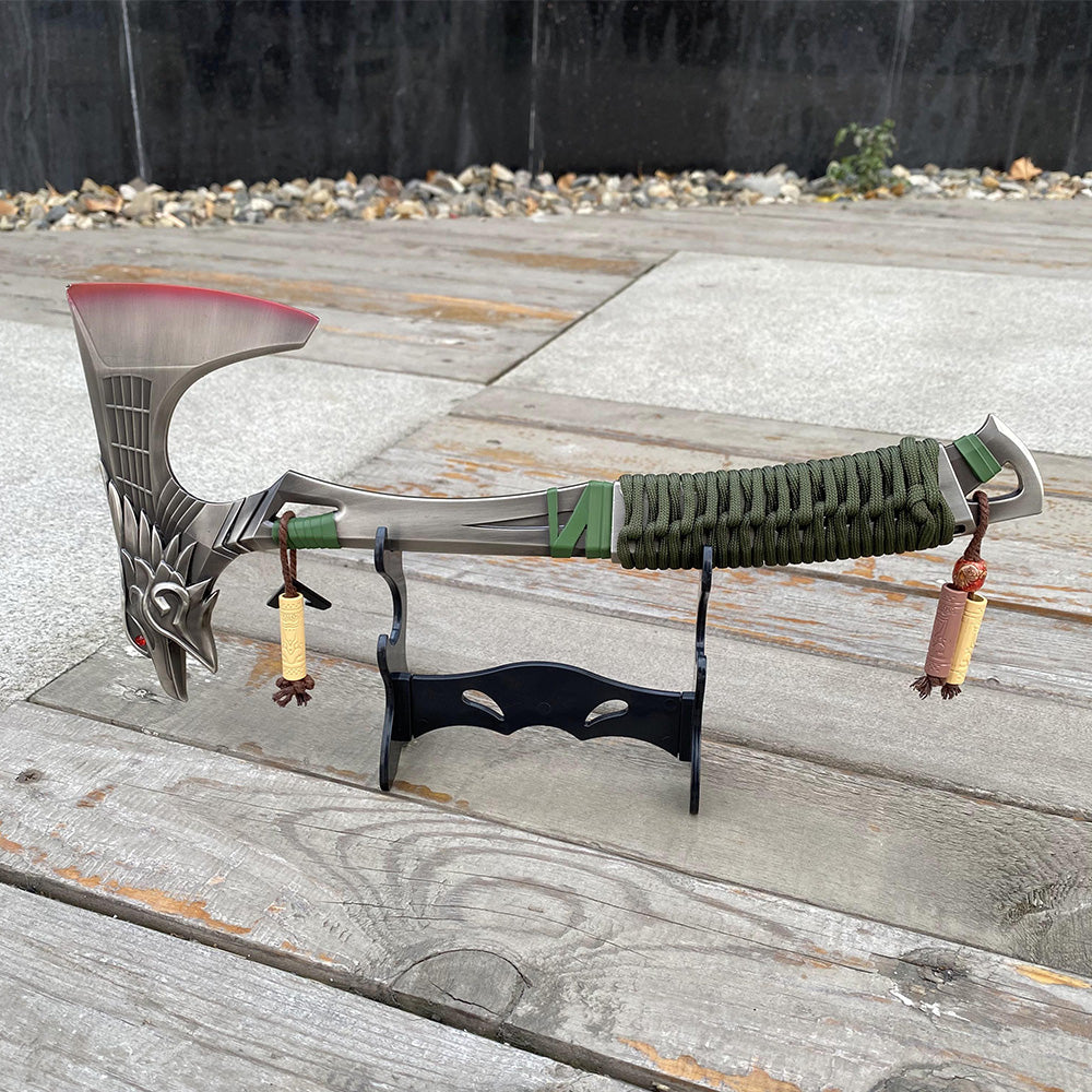 Full-Size New Raven Bite Axe Bloodhound Heirloom 100% Metal With Real Rope Wrapped Handle - Tophatter Daily Deals