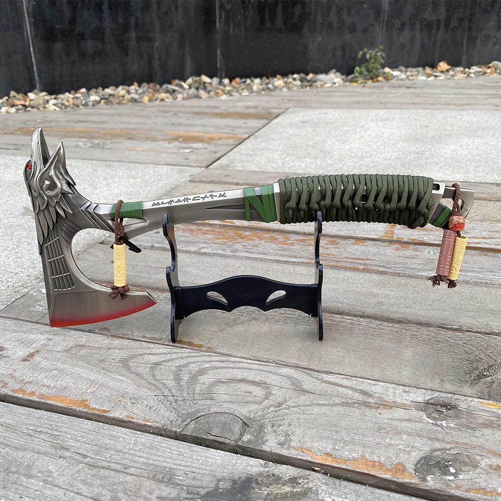 Full-Size New Raven Bite Axe Bloodhound Heirloom 100% Metal With Real Rope Wrapped Handle - Tophatter Daily Deals