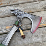 Full-Size New Raven Bite Axe Bloodhound Heirloom 100% Metal With Real Rope Wrapped Handle - Tophatter Daily Deals