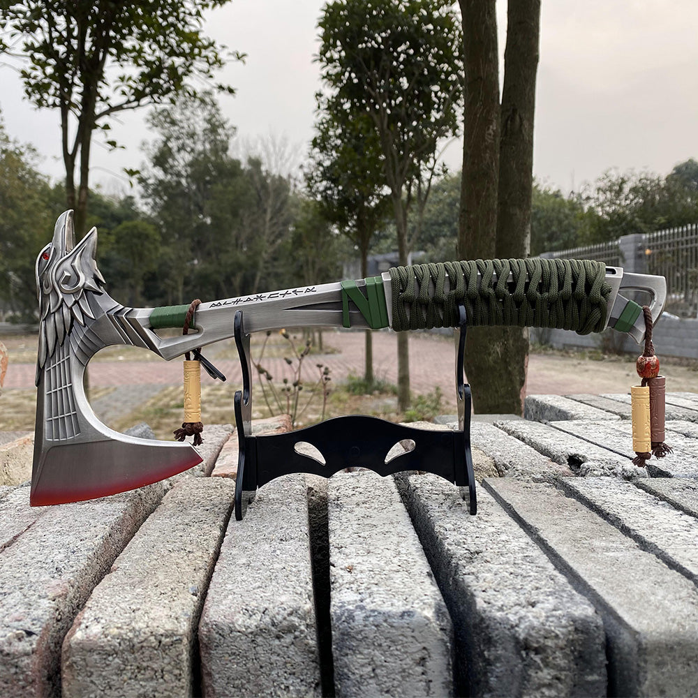 Full-Size New Raven Bite Axe Bloodhound Heirloom 100% Metal With Real Rope Wrapped Handle - Tophatter Daily Deals