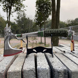 Full-Size New Raven Bite Axe Bloodhound Heirloom 100% Metal With Real Rope Wrapped Handle - Tophatter Daily Deals