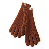 Warm Cozy Gloves - Ribbed Slim Knit, Cotton Blend, Winter Bruin - Tophatter Daily Deals
