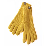 Warm Cozy Gloves - Ribbed Slim Knit, Cotton Blend, Winter Yellow - Tophatter Daily Deals