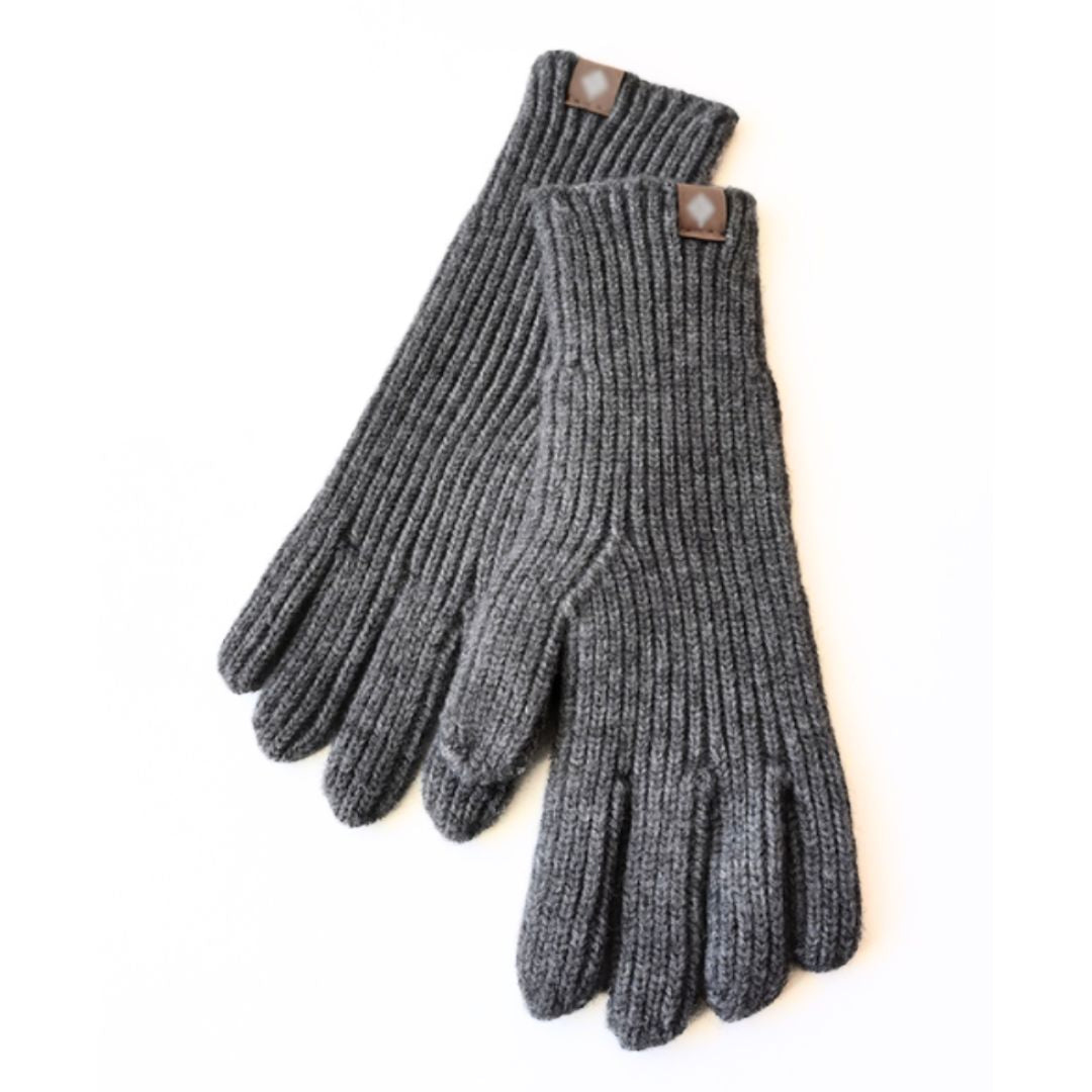 Warm Cozy Gloves - Ribbed Slim Knit, Cotton Blend, Winter Gray - Tophatter Daily Deals