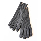 Warm Cozy Gloves - Ribbed Slim Knit, Cotton Blend, Winter Gray - Tophatter Daily Deals