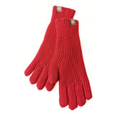 Warm Cozy Gloves - Ribbed Slim Knit, Cotton Blend, Winter Rood - Tophatter Daily Deals