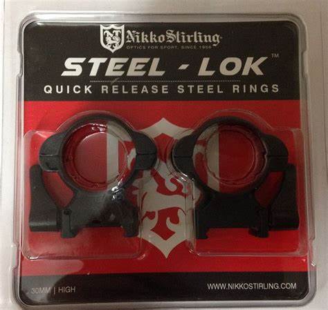 NIKKO STIRLING STEEL-LOK RINGS, 30MM MED PICATINNY - Tophatter's Army Deals OPTICS & SCOPES - Tophatter Daily Deals